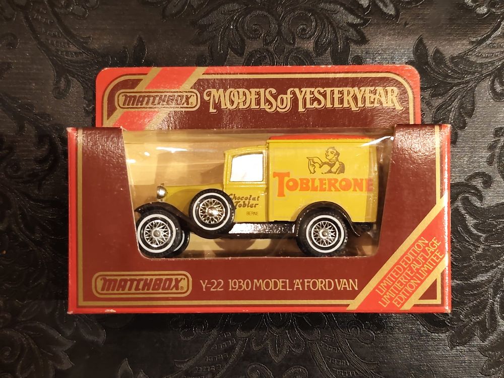 Ford Van Model "A" (1930) by MATCHBOX (Models of Yesteryear). TOBLERONE (Y-22)