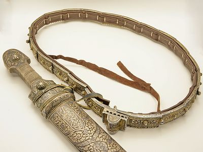 1899-1908гг Кавказский кинжальный серебряный пояс. 658гр. Общая длина ~90см, ширина 2,5см