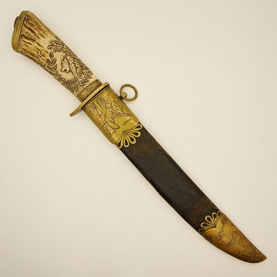 1898г Шикарный русский охотничий нож. Павел Воронов. Экспертиза. Прекрасный образец русского 