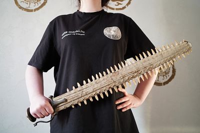 18-19 век. Индийский меч тальвар с клинком из рыбы пилы (рострума). Супер редкость!. Наверное 