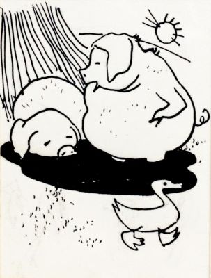 Жутовский Б.И. Свинки. Иллюстрация к книге Велтистова Е. "Приключения на дне моря" М. " ДЕТГИЗ" 