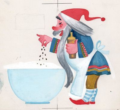 Казакова И.И. Гном. Иллюстрация к журналу "Костер". 1970-е гг. Бумага, темпера. 17х17 см. 