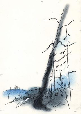 Ковенчук Г.В.. Иллюстрация к рассказу Г. Балуева "Десант ведет Иванов" для журнала "Костер" 