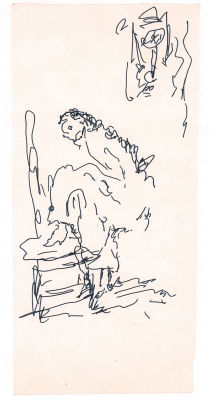 Фонвизин А.В. В будуаре. 1950-е гг. Бумага, тушь, перо. Лист 22х10,6 см. Хорошая сохранность. 