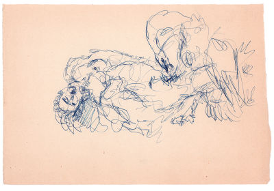 Фонвизин А.В. Леда и лебедь. 1950-е гг. Бумага, чернила, перо. Лист 20х29 см. Хорошая 