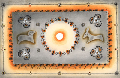 Халилов Ф. Форзац к сборнику стихов "Звонкое детство", Москва, - Детская литература, 1981 г. 