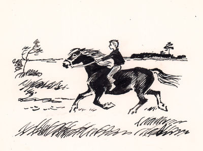 Харкевич И.И. На коне. Две иллюстрации к книге В. Ситникова Русская печь. М. "Детская 