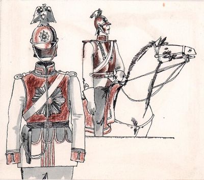 Цикота В.И. Военные. Иллюстрация к журналу "Костер" 1980-е гг.. Бумага, акварель, тушь, перо. 