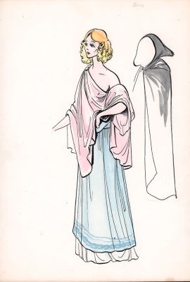 Шахгельдян А.А. Дочь (поворот влево). Эскиз театрального костюма. 1980-е гг. Бумага, тушь 