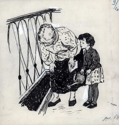 Яблонская Е.Н. Грядка. Иллюстрация к книге Н. Забила "Катруся уже большая" М. "Детская 