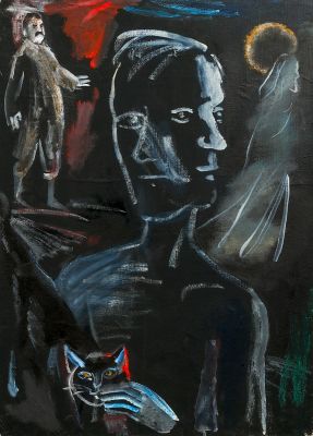 Траугот Г.А.В. "Мастер" (Портрет М. Булгакова). Холст , масло. 2000 г. 77х56 см. Отличная 