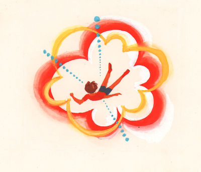 Гуревич Б.А. Кувырком. Оригинал иллюстрации к книге Е. Велтистова "ГУМ-ГАМ". Москва, Советская 