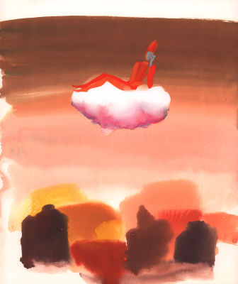 Гуревич Б.А. На облаке. Эскиз иллюстрации к книге Е. Велтистова "ГУМ-ГАМ". Москва, Советская 