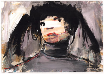 Батынков К.А. Девочка. 2010 г. Бумага, акрил. 20,5х29,5 см. В правом нижнем углу монограмма. На 