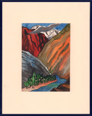 Дувидов В.А. Оригинал иллюстрации к книге Г. Сулейманова "В гостях у бабушки". Москва : Малыш 