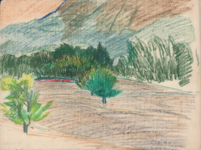 Дувидов В.А. Даштак (крепость на границе Афганистана). Бумага, пастель. 1970-е гг. Лист 31,5х42 