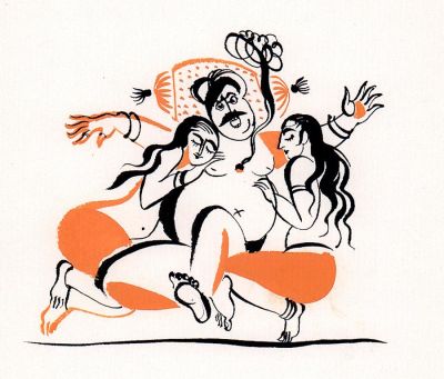 Траугот Г.А.В. Кто глупее. Вариант иллюстрации к книге "Живой в царстве мёртвых" - сказки 