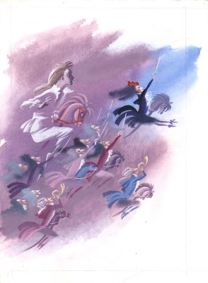 Гольц Н.Г. Охотники пустились скакать во всю прыть. Вариант иллюстрации к сказке А. 