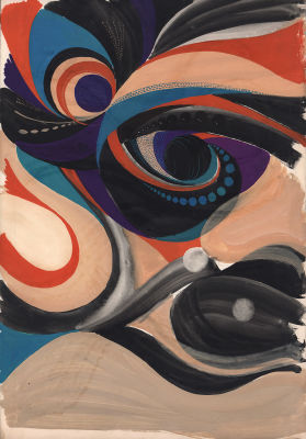 Гуревич Б.А. Глаза вселенной. 1960-70 гг. Бумага, акварель, белила. Лист 45х31 см. Гуревич 