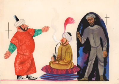 Монин Е.Г. Великий доктор! Оригинал иллюстрации к книге В. Важдаева "Сказки". Москва : Малыш 