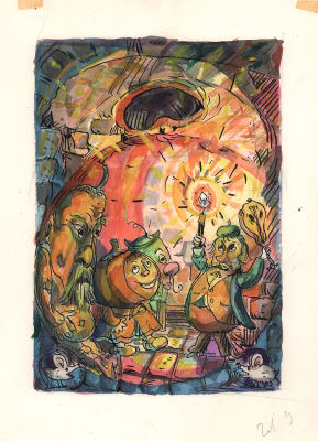 Каневский В.А. Мы ничего никому не скажем. Оригинал иллюстрации к книге Дж. Родари. Приключения 