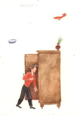 Монин Е.Г. Бельчонок. Оригинал иллюстрация для книги Я. Акима "Мой верный чиж". Москва : Дет. 