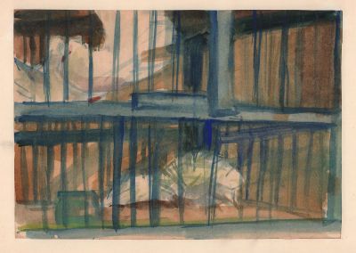 Дувидов В.А. Белые голуби. 1950-е гг. Бумага, акварель. Лист в паспарту, окно 20х28,5 см. От 