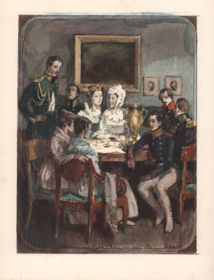 Иткин А.З. Чаепитие. Иллюстрация к детской книге. 1980-е гг. Бумага, акварель. Лист 27,5х21 см. 