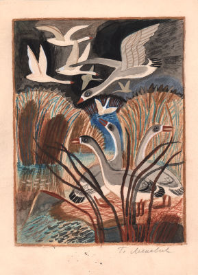 Макавеева Г.А. На берегу. Вариант иллюстрации к книге Я. Щёголева "Лебедушка", М: - Детская 