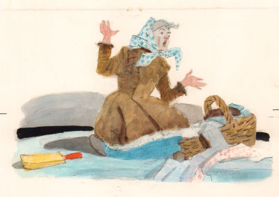 Коровин Ю.Д. Полоскала по старинке Бабка в проруби простынки. Треснул лед — река пошла, И 