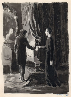 Штеренберг Д.Д. Письмо. Оригинал иллюстрации к роману Л. Фейхтвангера &laquo;Гойя, или тяжкий путь 