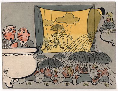 Федоров Ю.Н. Режиссерская находка. Оригинал иллюстрации к журналу "Крокодил", №16,1969 г. 