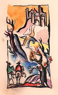 Траугот Г.А.В. По горной тропинке. Оригинал иллюстрации к сказке "Спящая красавица" для книги 