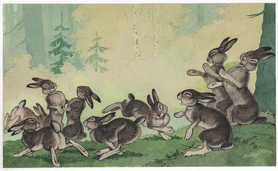 Репкин П.П. Всем вдруг сделалось весело. Иллюстрация к кадру для диафильма по сказке Д. 