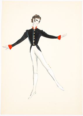 Бруни Т.Г. Эскиз театрального костюма. 1960-е гг. Бумага, смешанная техника. Лист 42&times;29,6 см. 