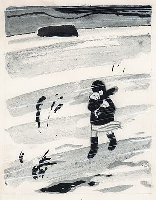 Митурич М.П. В пургу. Оригинал иллюстрации к книге Г. Снегирева "Письма из разных краев". М.: 