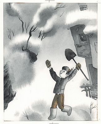 Халилов Ф. Оригинал иллюстрации к сборнику стихов "Звонкое детство", Москва, - Детская 