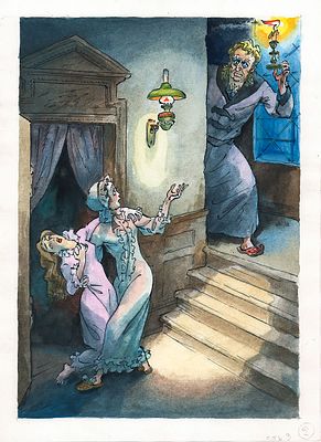 Елисеев А.М. Пестрая лента. Оригинал иллюстрации к сборнику рассказов А. Конан-Дойля о Шерлоке 