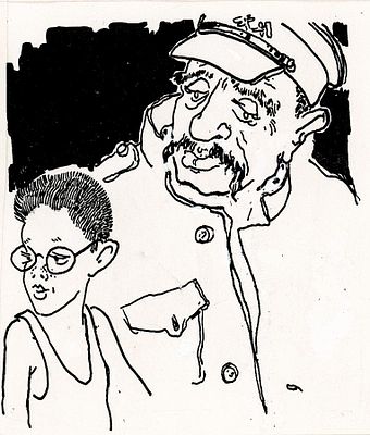 Жутовский Б.И. Беседа. Иллюстрация к книге Велтистова Е. "Приключения на дне моря" Москва : 