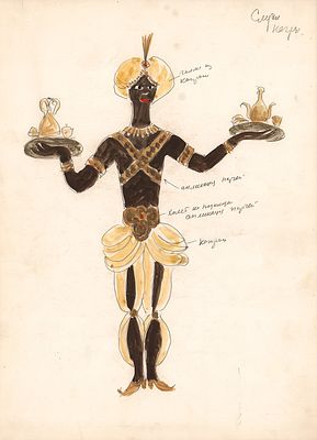 Севастьянов И.В. Слуга. Театральный костюм к опере Верди "Бал-маскарад". 1970-е гг. Бумага 