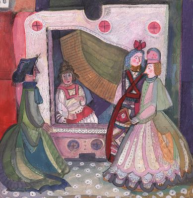 Дмитриева Г.С. Разговор. Оригинал иллюстрации к детской книге. 1980-90-е гг. Бумага, смешанная 