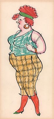 Марчевская Ю.Н., Щеглов Е.Б. Ритенберг Д.А. в роли Кушаковой. Эскиз театрального костюма к 