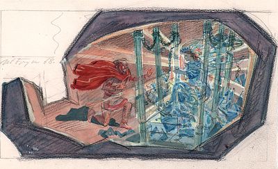 Бруни И.Л. Вариант иллюстрации к поэме В.А. Жуковского "Ундина." 1968 г. Акварель, карандаш. 