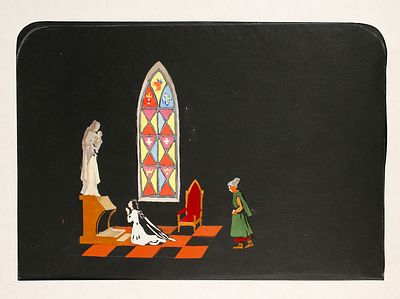 Трошина-Дейнеко Е.Н. Эскиз декорации к постановке "Тарас Бульба" Н.В. Гоголя. 1950-е гг. Бумага 