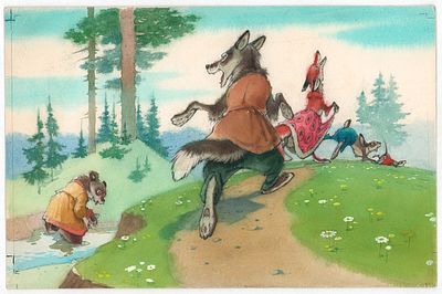 Репкин П.П. Эй, богатырь, скачи за нами!. Иллюстрация к кадру для диафильма по сказке В. 