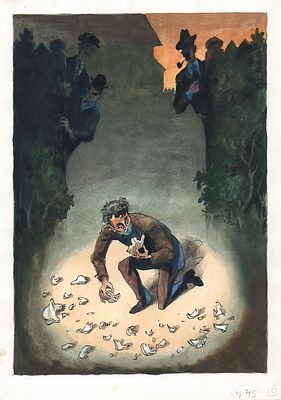 Елисеев А.М. Разбитая ваза. Оригинал иллюстрации к книге А. Конан Дойля "Рассказы о Шерлоке 