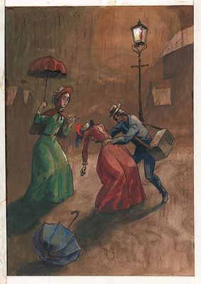 Елисеев А.М. Обморок. Оригинал иллюстрации к книге А. Конан Дойля "Рассказы о Шерлоке Холмсе". 