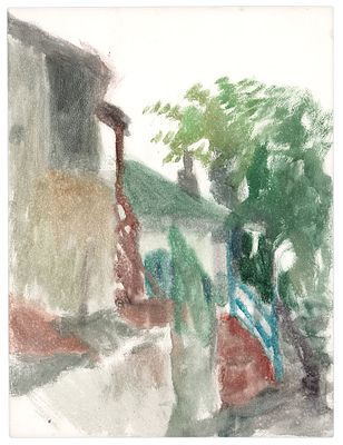 Монин Е.Г. В Гурзуфе. 1970-е гг. Бумага, акварель. Лист 47,7х35,5 см. От наследников художника. 