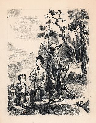 Месропян Б.А. На утесе. Иллюстрация к детской книге. 1950-е гг. Бумага, тушь, перо. Лист 29,8х21 см.
