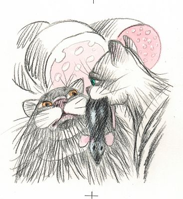Митурич М.П. Коты и мыши. Оригинал иллюстрации к книге С. Михалкова "Лиса, бобер и другие". 